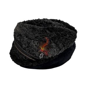 Vtg Black Faux Fur Mens Hat w/Ear Flaps Union Made Sz Small